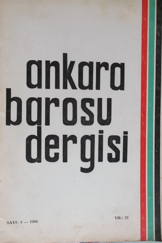Ankara Barosu Dergisi 1966 / 3
