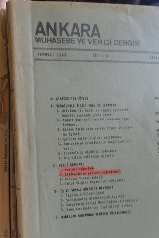 Ankara Muhasebe Ve Dergisi / 12 Adet Ankara Muhasebe Ve Dergisi / 12 Adet