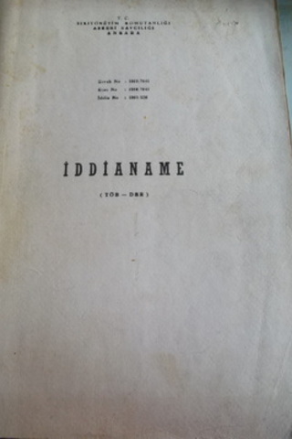 Ankara Sıkıyönetim Savcılığı ( TÖB-DER ) İddianame'si