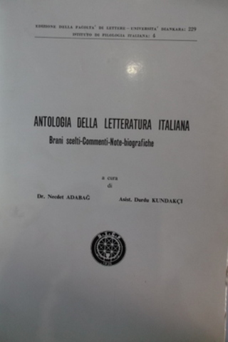 Antologia Della Letteratura Italiana Necdet Adabağ