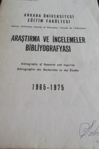 Araştırma ve İncelemeler Bibliyografyası