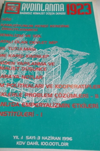 Aydınlanma 1923 Bağımsız Kemalist Düşün Dergisi 1996 / 3