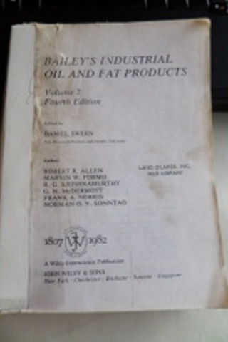 Bailey's Industrial Oil And Fat Products Volume 2 Daniel Swern