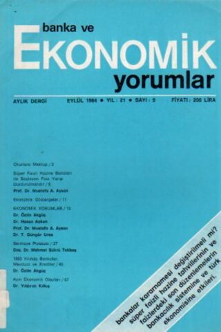 Banka Ve Ekonomik Yorumlar 1984 / 9