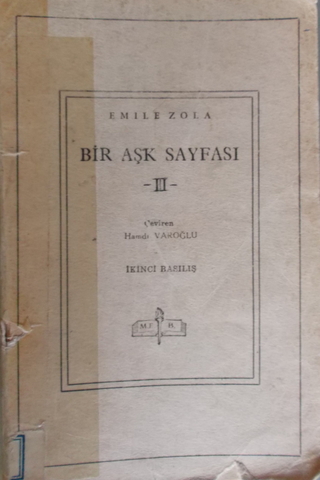 Bir Aşk Sayfası II Emile Zola