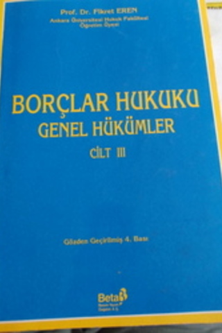 Borçlar Hukuku Genel Hükümler Cilt III Fikret Eren