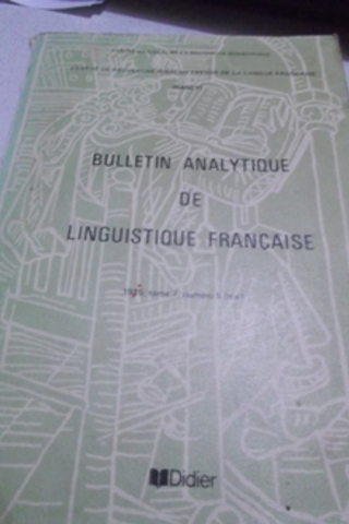 Bulletin Analytique De Linguistique Française