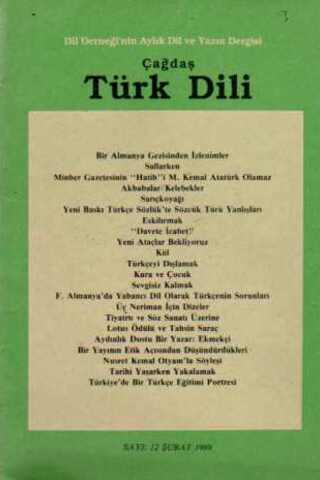 Çağdaş Türk Dili Dergisi 1989 / 12