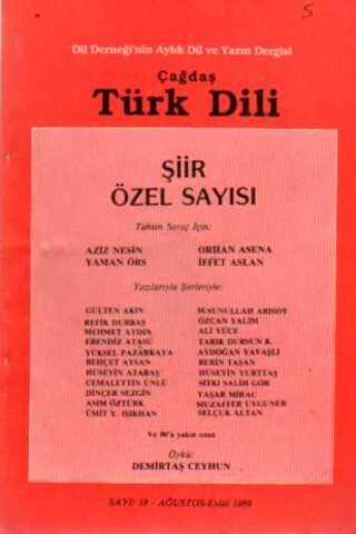 Çağdaş Türk Dili Dergisi 1989 / 18