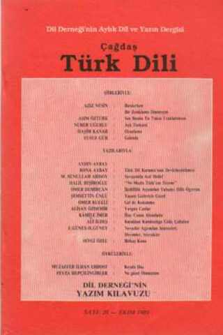 Çağdaş Türk Dili Dergisi 1989 / 20