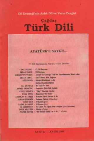 Çağdaş Türk Dili Dergisi 1989 / 21
