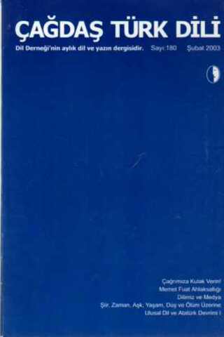 Çağdaş Türk Dili Dergisi 2003 / 180