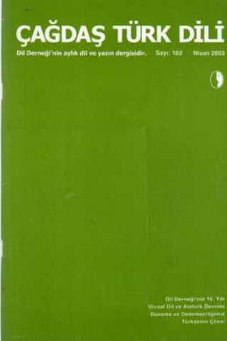 Çağdaş Türk Dili Dergisi 2003 / 182