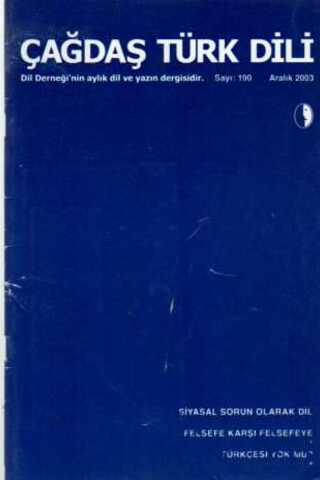 Çağdaş Türk Dili Dergisi 2003 / 190