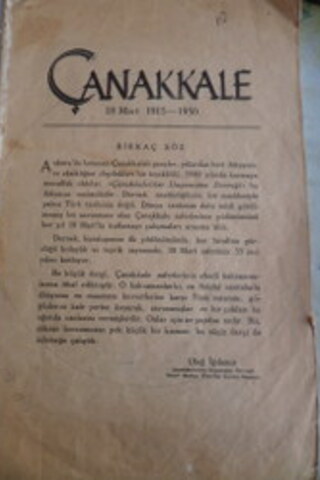 Çanakkale 18 Mart 1915 - 1950