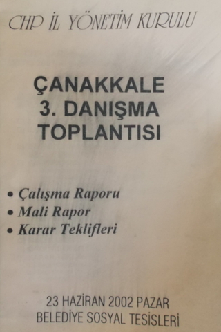 Çanakkale 3. Danışma Toplantısı