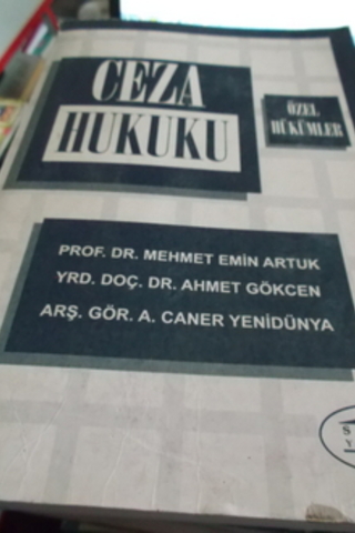 Ceza Hukuku Mehmet Emin Artuk