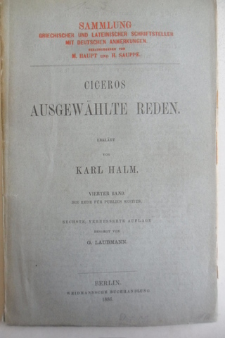 Ciceros Ausgewahlte Reden 1893
