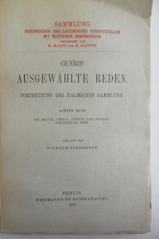 Ciceros Ausgewahlte Reden 1912