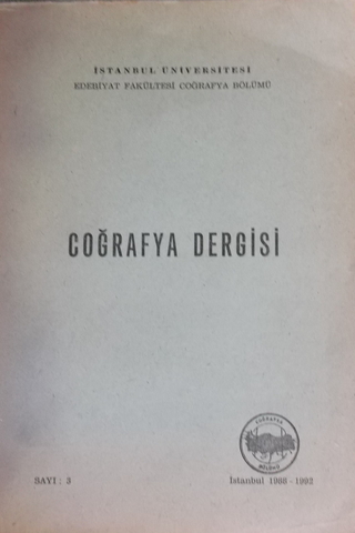 Coğrafya Dergisi Sayı:3 İstanbul 1988-1992