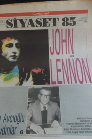 Cumhuriyet Siyaset 1985 / 102