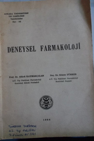 Deneysel Farmakoloji Şükrü Kaymakçalan