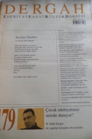 Dergah Edebiyat Sanat Kültür Dergisi Sayı 179