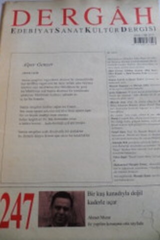 Dergah Edebiyat Sanat Kültür Dergisi Sayı 247