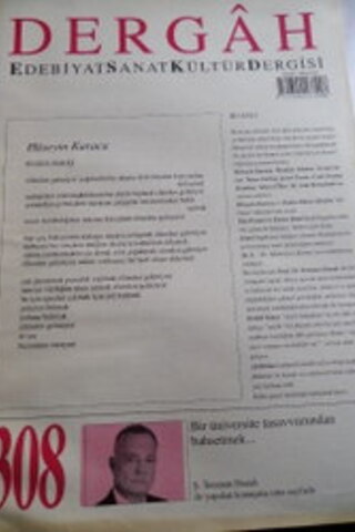 Dergah Edebiyat Sanat Kültür Dergisi Sayı 308