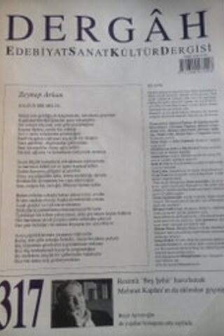 Dergah Edebiyat Sanat Kültür Dergisi Sayı 317