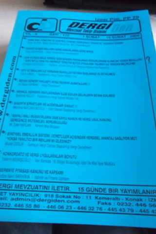 Dergi Mevzuat Takip Sistemi 2006 / 122