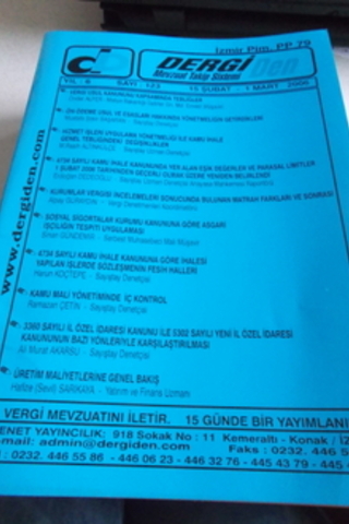 Dergi Mevzuat Takip Sistemi 2006 / 123