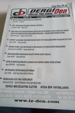 Dergi Mevzuat Takip Sistemi 2007 / 9
