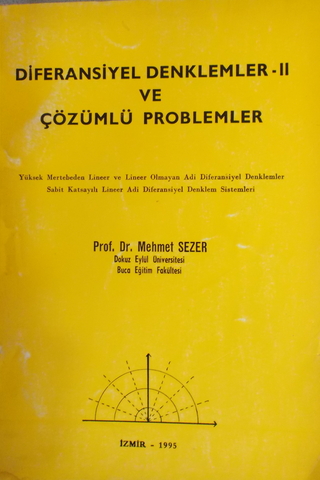 Diferansiyel Denklemler II ve Çözümlü Problemler Mehmet Sezer