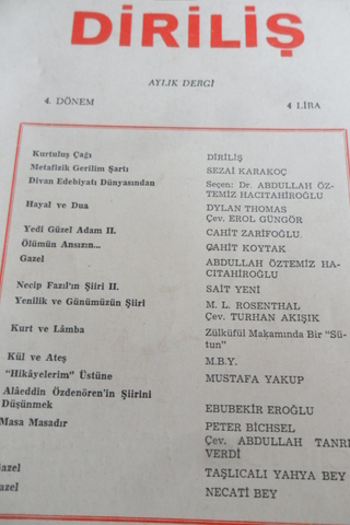 DİRİLİŞ AYLIK DERGİ OCAK 1971 SAYI.16 SİYASET, DÜŞÜNCE VE EDEBİYAT DER