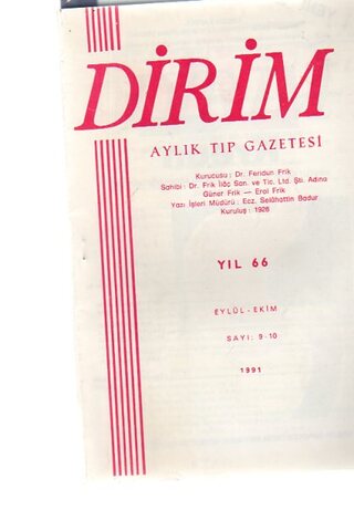Dirim Aylık Tıp Gazetesi / 9-10