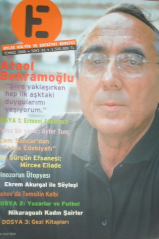 E Aylık Kültür ve Edebiyat Dergisi Sayı 16 Temmuz 2000