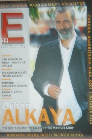 E Aylık Kültür ve Edebiyat Dergisi Sayı:39 Haziran 2002