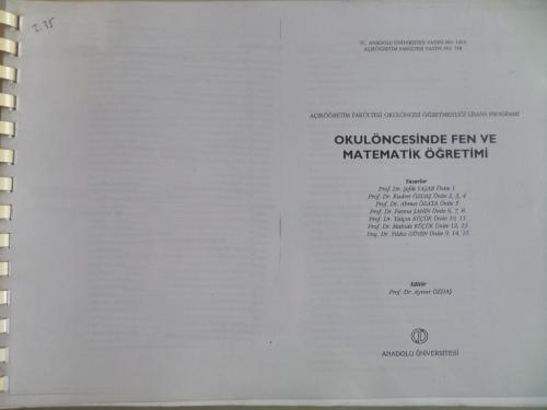 Okulöncesinde Fen ve Matematik Öğretimi Ders Notu*