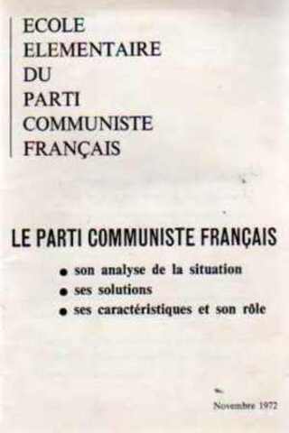 Ecole Elementaire Du Parti Communiste Françis