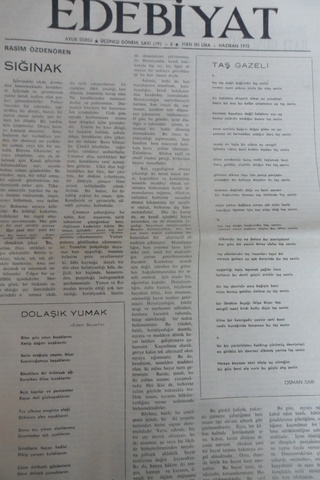 EDEBİYAT DERGİSİ 3. DÖNEM SAYI.19+6 HAZİRAN 1972