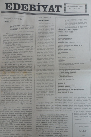 EDEBİYAT DERGİSİ 4.DÖNEM SAYI.5- KASIM 1973