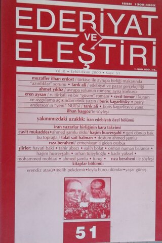 Edebiyat ve Eleştiri / Eylül-Ekim 2000 sayı 51
