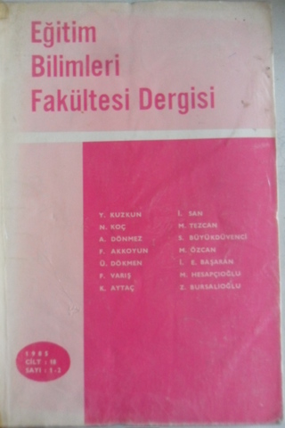 Eğitim Bilimleri Fakültesi Dergisi / 1985 1-2