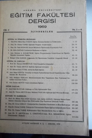 Eğitim Fakültesi Dergisi 1969 Cilt 2 No 1-4