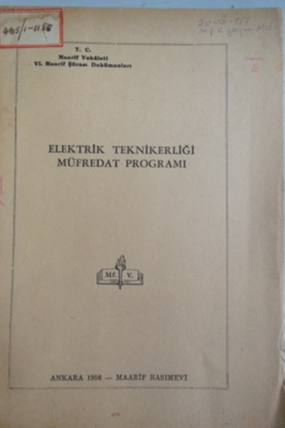 Elektrik Teknikerliği Müfredat Programı