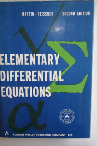 Elementary Differential Equations William Ted Martin