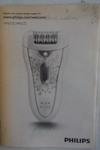 Epilasyon Aleti Kullanım Kılavuzu Philips HP6570