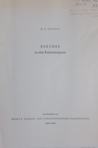 EXKURSE ZU DEN KAİSERİNSİGNİEN