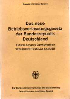 Federal Almanya Cumhuriyeti'nin Yeni İşyeri Teşkilat Kanunu ( 15 Ocak 